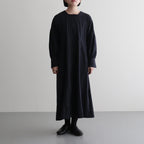 冬の肖像 Square Neck tucked dress #black [TLF-126-op006-cst]