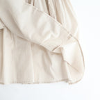 80s ORGANIC COTTON VOILE CREW-NECK HALF/SLEEVE DRESS WITH MINI PINTUCK #8200 BEIGE (MILKY BEIGE) [NMDS26243]