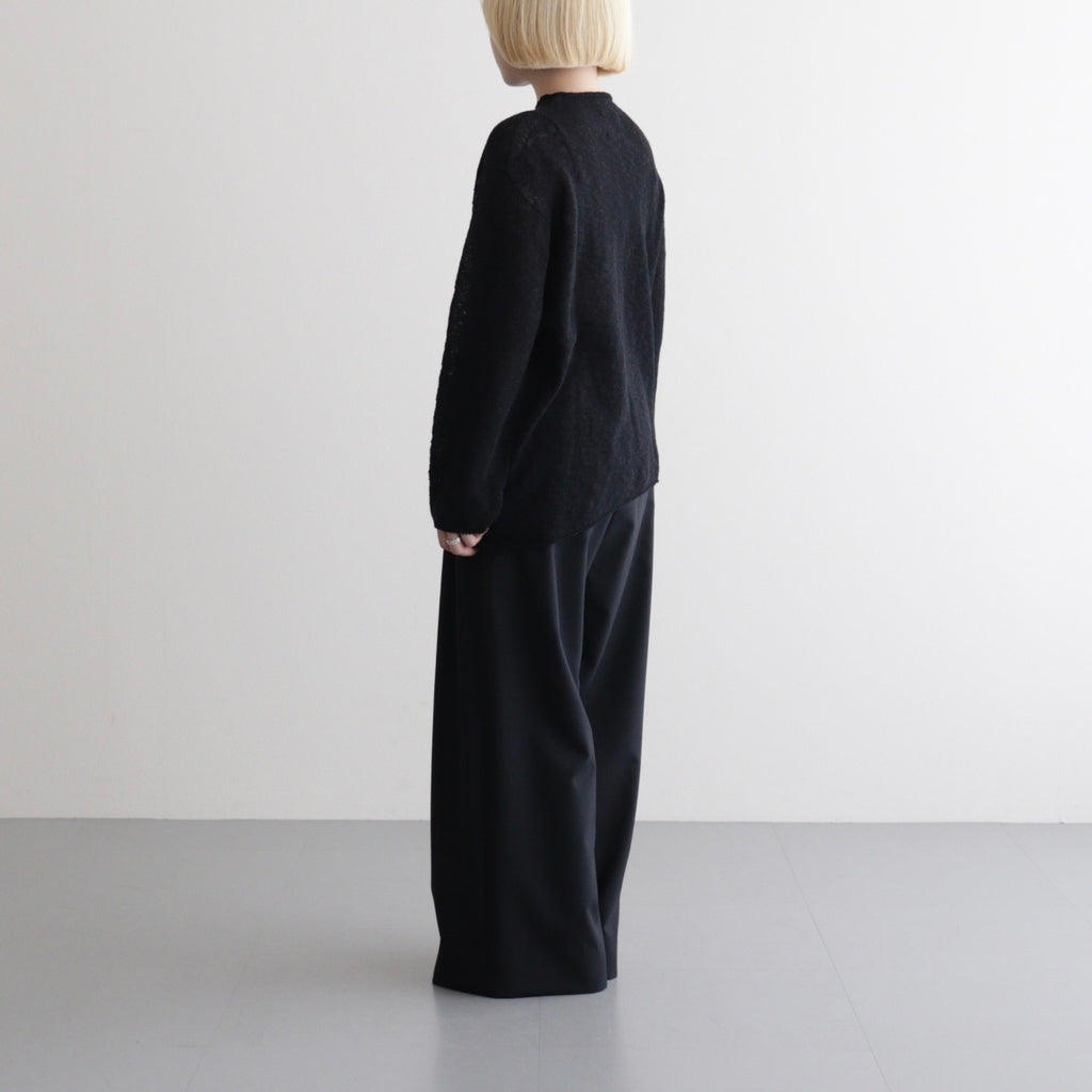 cotton & silk slub yarn bottle-neck P/O #black [WXSP-UW125]