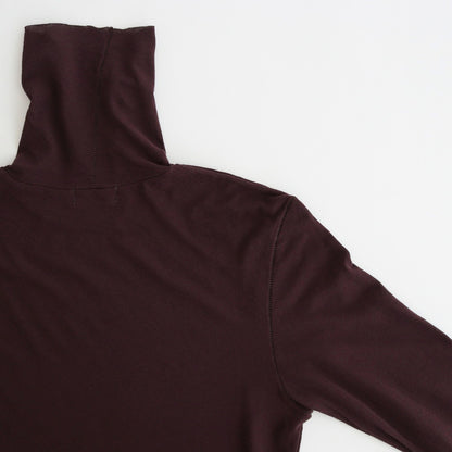 high twist cotton sheer jersey turtle-neck Tee #dark brown [WVFL-UW104]