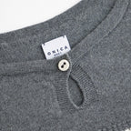 Stripe Long-sleeved Tee #Grey x Ecru [Oni068]