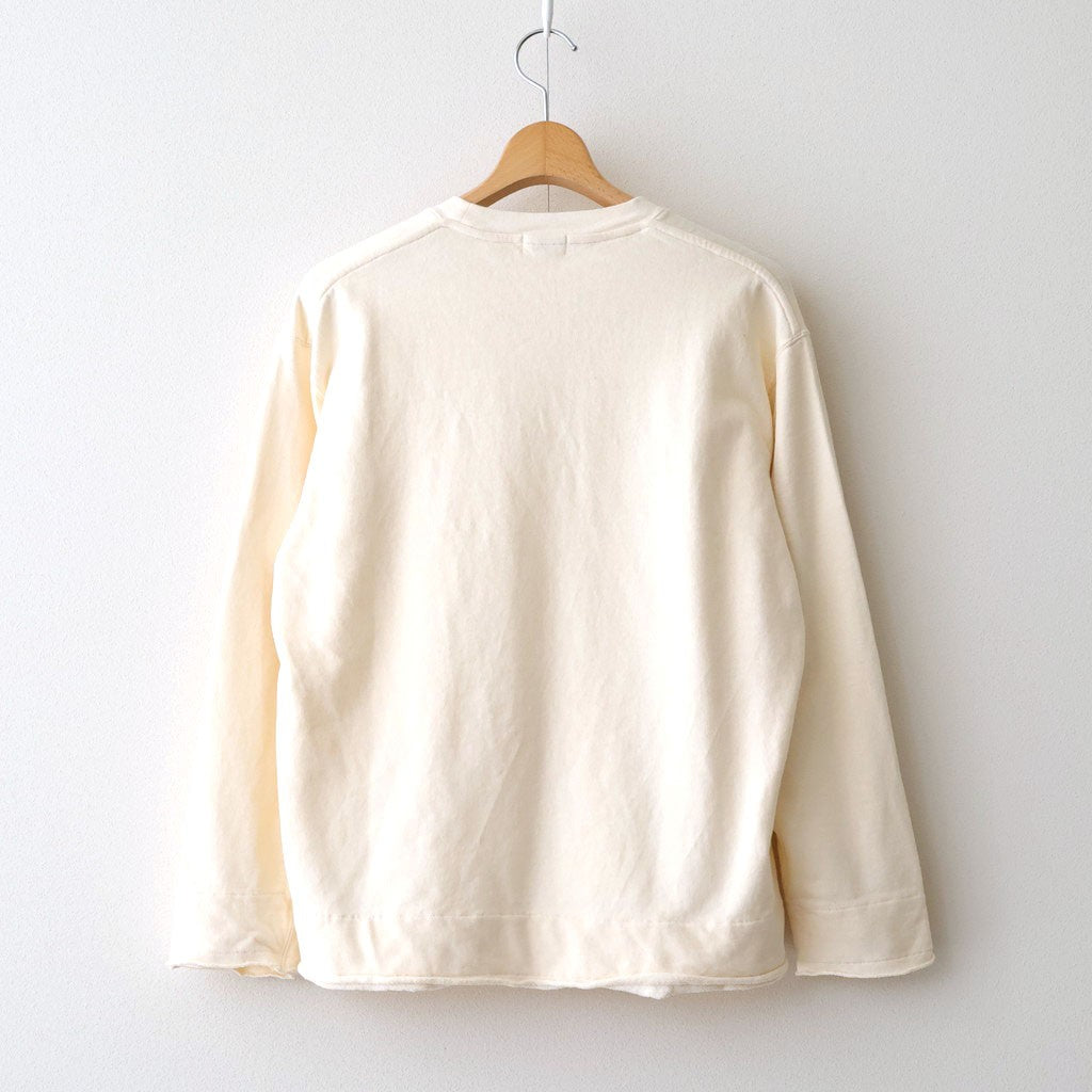 cotton open-end yarn terry sweat shirt #off white [WXSP-UW119]