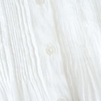 80s COTTON VOILE PLAIN BANDED COLLAR FRENCH/SL PINTUCK SHIRT #9000 OFF WHITE [NSL26022]