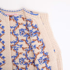 Panier de fleurs no sleeve cardigan #blue [mdm02-11]