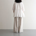80s VOILE PLAIN WITH CUT WORK LACE EASY PANTS #8200 LT.BEIGE [INSL23224]