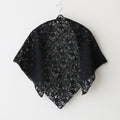 CROWN MOTIF LACE TRIANGLE STOLE #Black [no.7531]