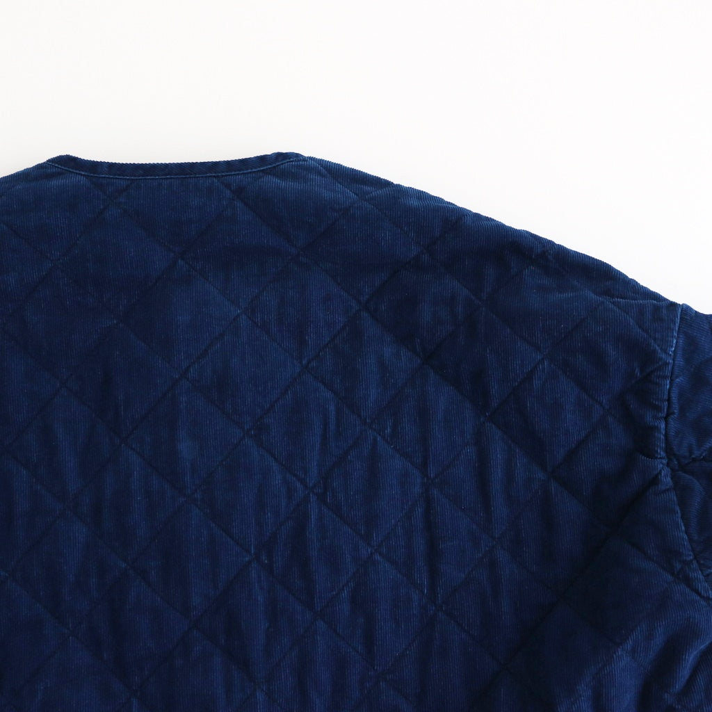 INDIGO LIGHT CORDUROY QUILTING HALF COAT #Indigo [no.7038]