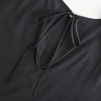 葉影のリズム：Frilled sleeves blouse #earth charcoal [11261-02307]