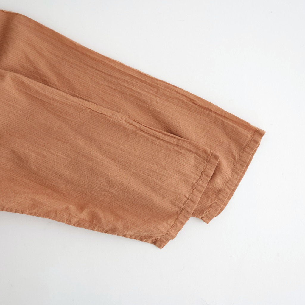 80s ORGANIC VOILE STRIPE (OVERDYE) CREW-NECK 3/4 SL SHIRT WITH MINI PINTUCK #6700 DK.ORANGE [NMDS26511D]