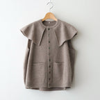 静寂：Knit cape vest #dark beige [13253-14106]