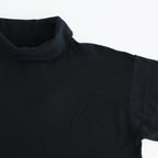 14GG 2PLY PLAIN STITCH COTTON/WOOL/CASHMERE TURTLE NECK PULLOVER #9900 BLACK [GNSL24541]