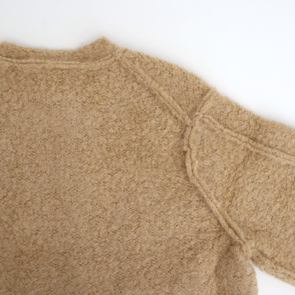 mohair & shetland wool jumbo loop knit jacket #camel [WVFL-UW130]