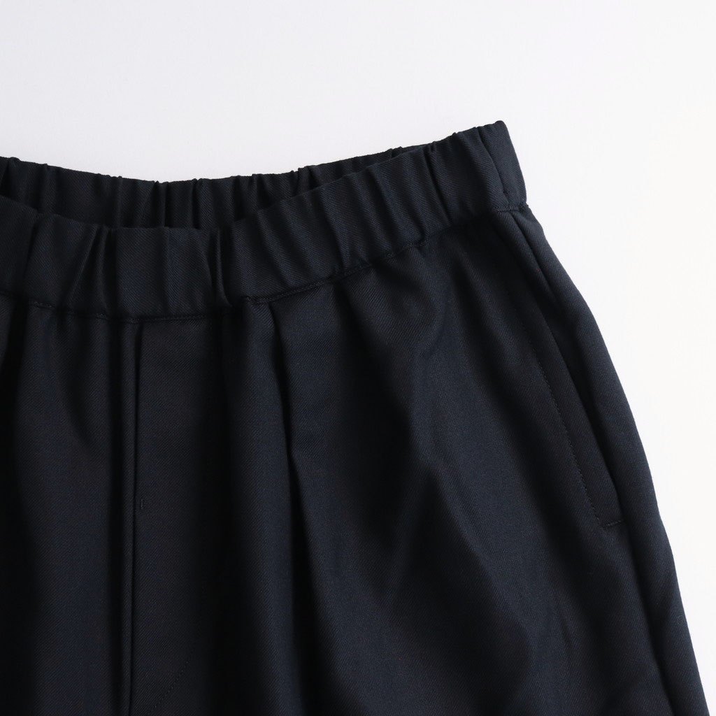 WORSTED SERGE 2TUCK WIDE EASY PANTS #9900 BLACK [GNMDS2502WS]