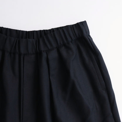 WORSTED SERGE 2TUCK WIDE EASY PANTS #9900 BLACK [GNMDS2502WS]