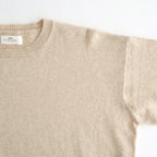 14GG 2PLY PLAIN STITCH COTTON/WOOL/CASHMER CREW-NECK PULLOVER #8100 NATURAL [GNSL24542]