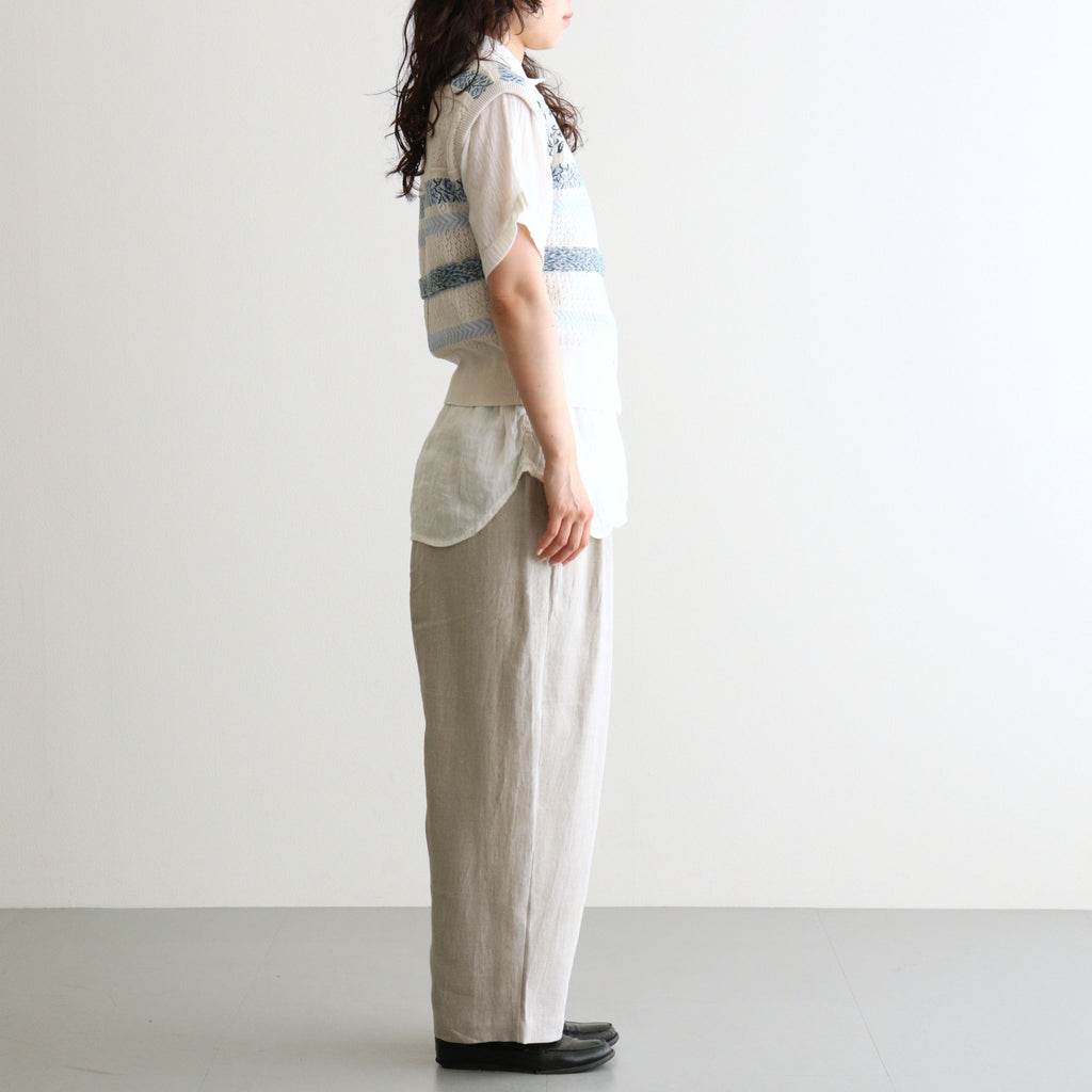 Flower Jacquard Knit Vest #Off white [261806]