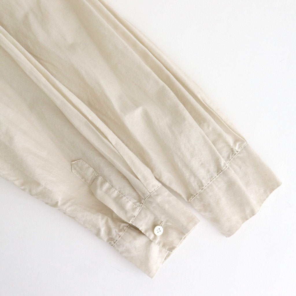 G.D COTTON SILK STAND COLLAR LONG SHIRT #Ivory [no.7366]