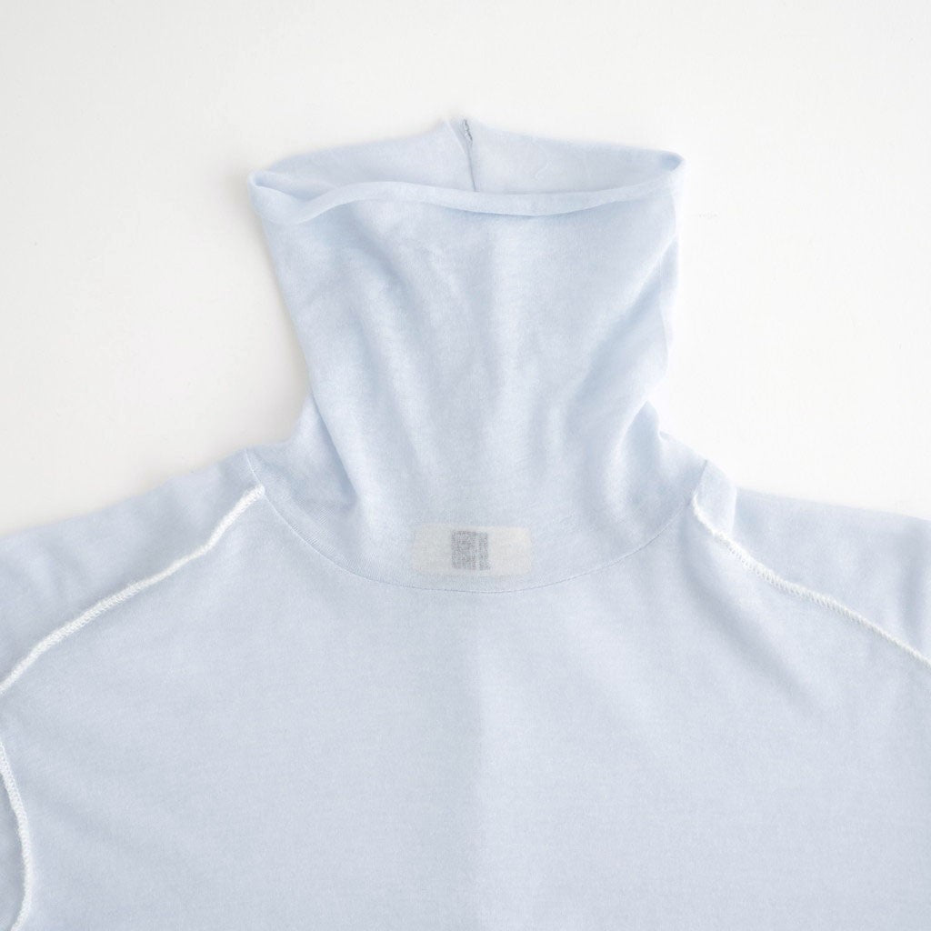cashmere & supima cotton gauze jersey turtle-neck Tee #light blue [WXFL-UW104]