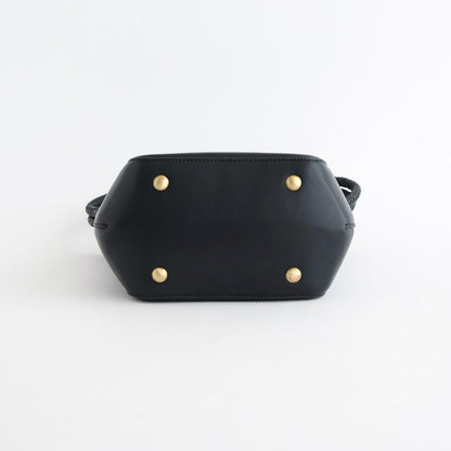 NAPPA LEATHER ONE HANDLE BAG #9900 BLACK [SVMDS2551N]
