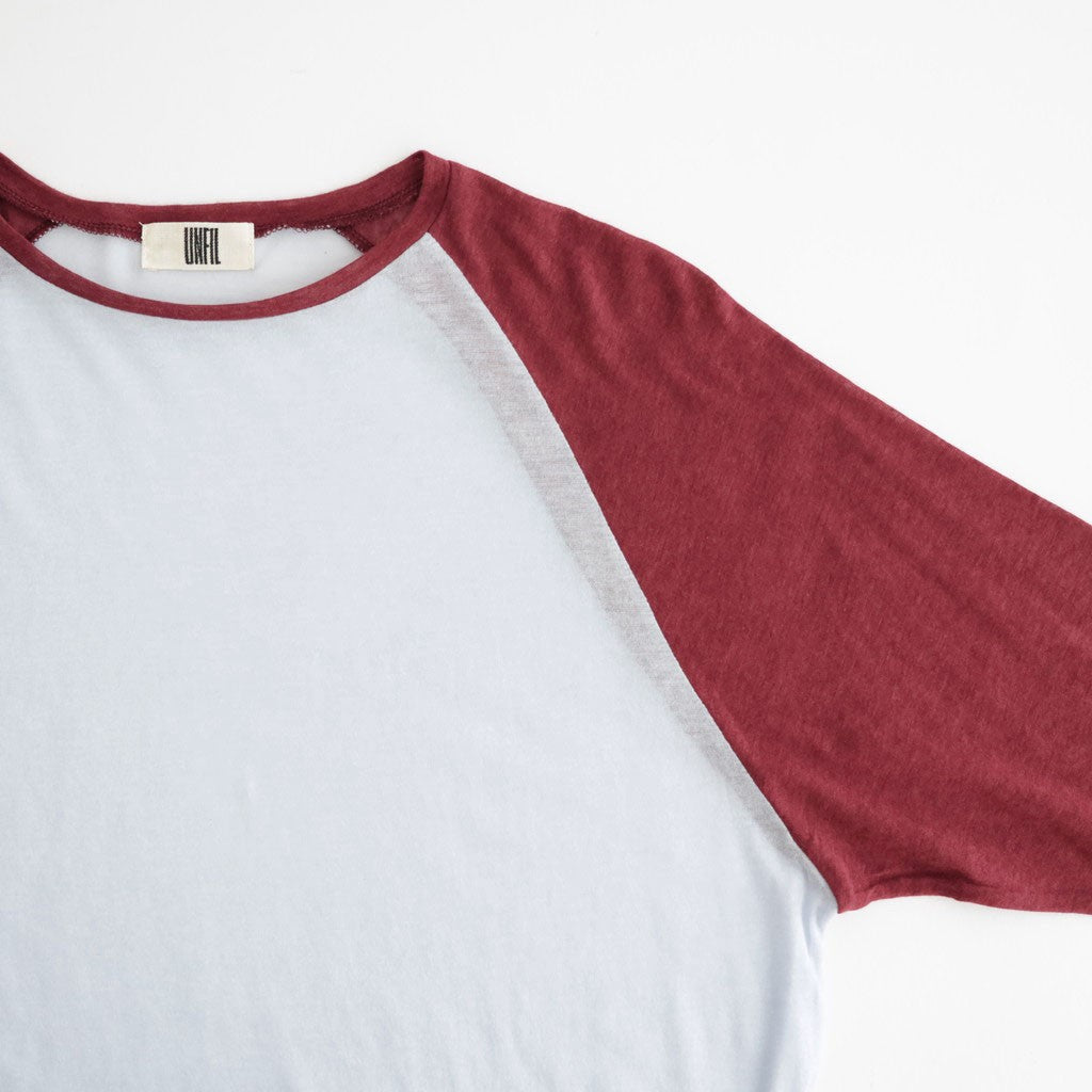 cashmere & supima cotton gauze jersey baseball Tee #light blue [WXFL-UW105]