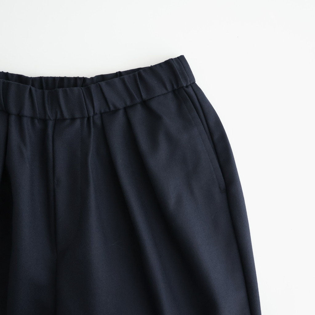 WOOL SERGE 2TUCK WIDE EASY PANTS #3900 NAVY [GNMDS2502WS]