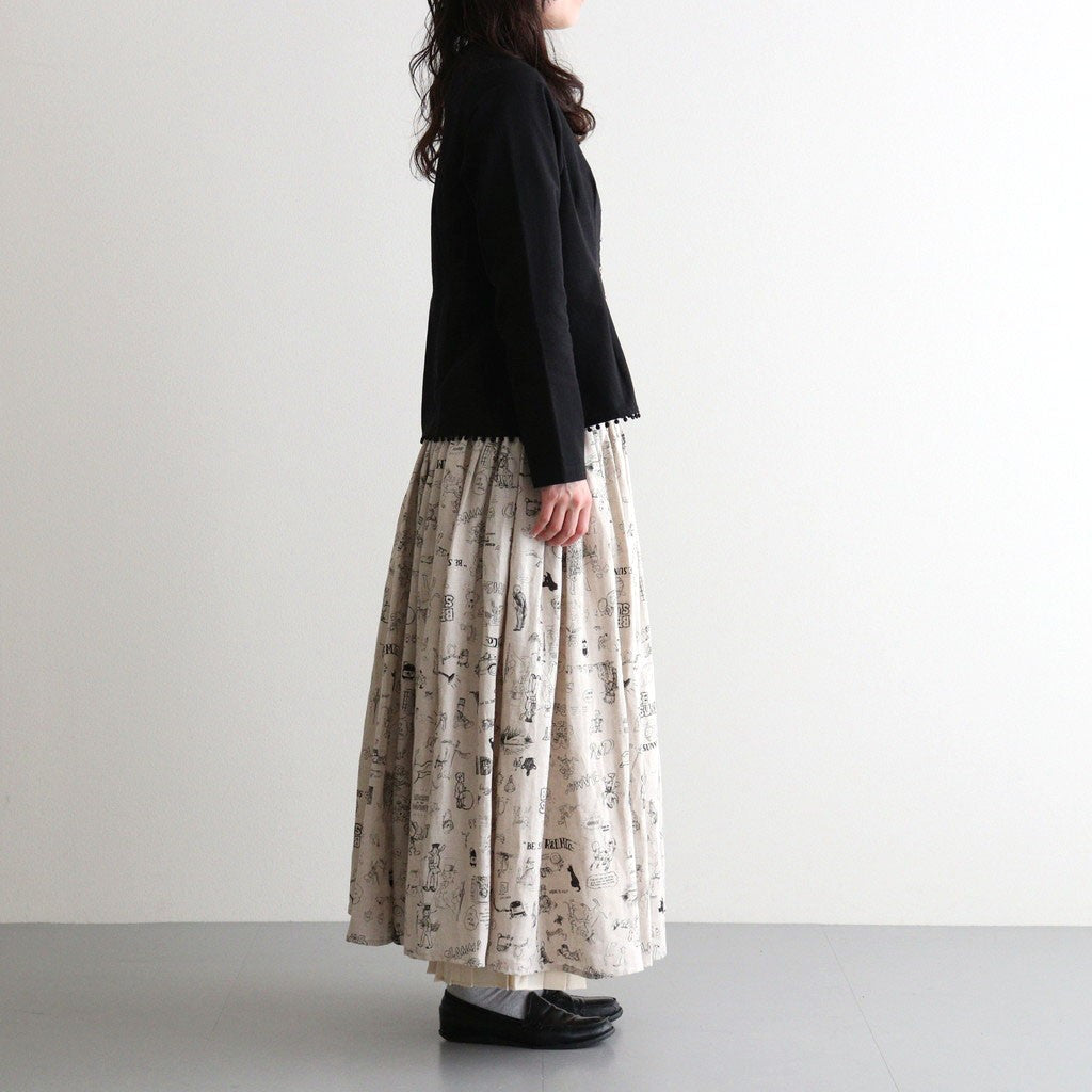 GRAFFITI GATHER SKIRT #Flax [no.7952]