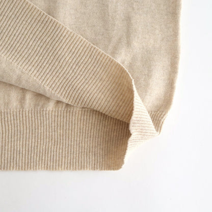 14GG 2PLY PLAIN STITCH COTTON/WOOL/CASHMER CREW-NECK PULLOVER #8100 NATURAL [GNSL24542]