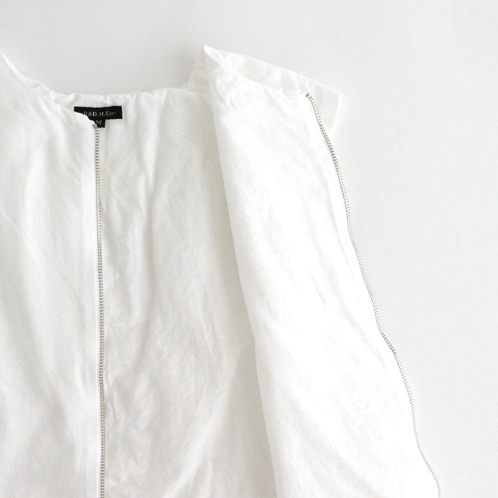 GARMENT DYE LAWN SHIRRING VEST #White [no.7521]
