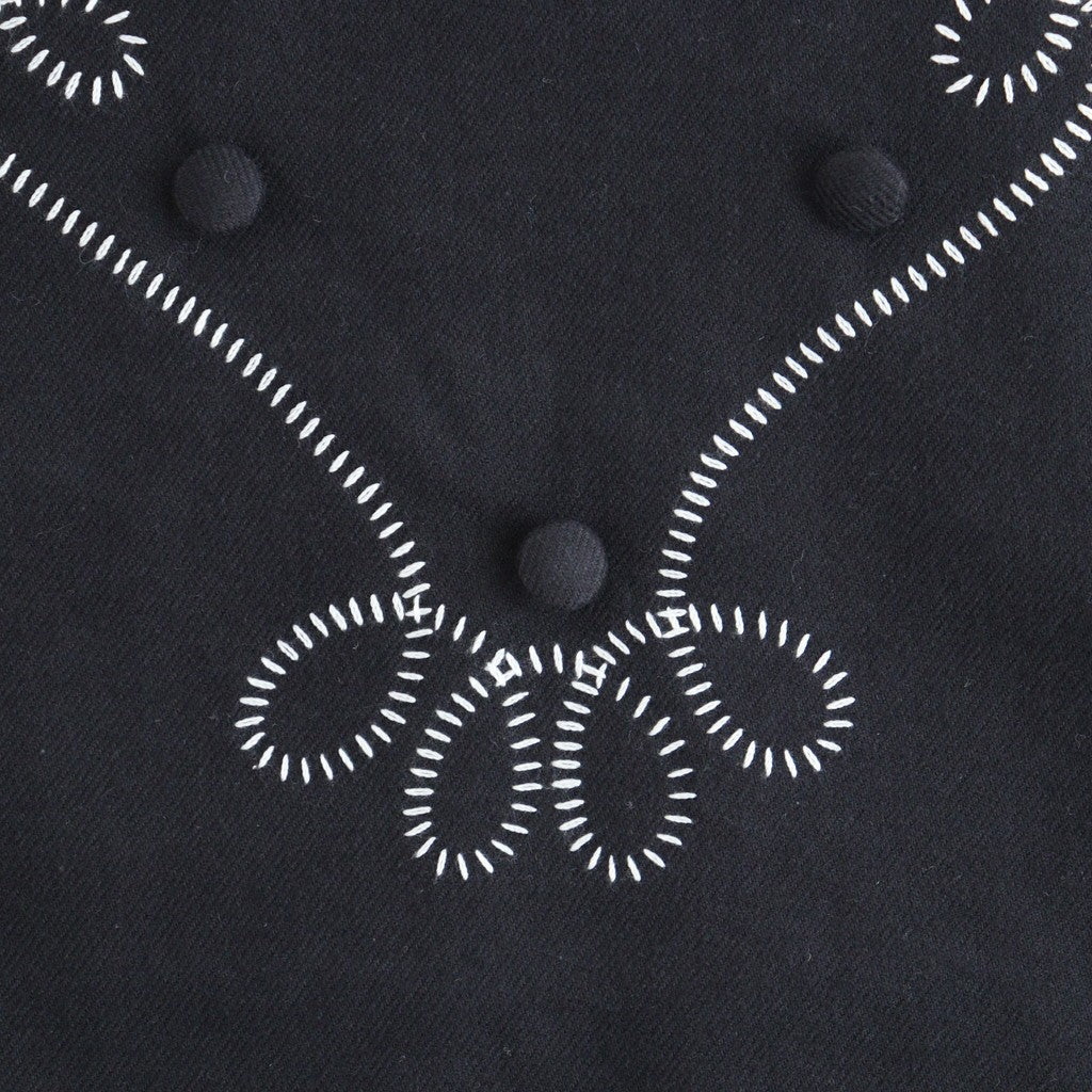 夢詠み Embroidered vest #Black [26F-JK145-CWF]