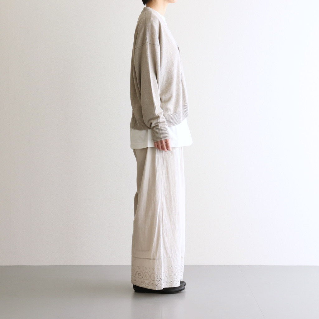 12GG 1PLY LINEN PLAIN V-NECK 1 BUTTON CARDIGAN #8200 LINEN [GNSL23302]