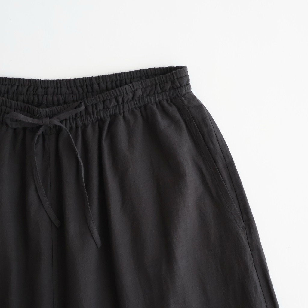 80s VOILE PLAIN WITH CUT WORK LACE EASY PANTS #9900 BLACK [INSL26345]