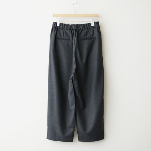 WOOL SERGE 2TUCK TAPERED EASY PANTS #9800 CHARCOAL [GNMDS2501WS]