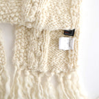 夜を紡ぐ Knitted fringe vest #ecru [TLF-126-hkn002]