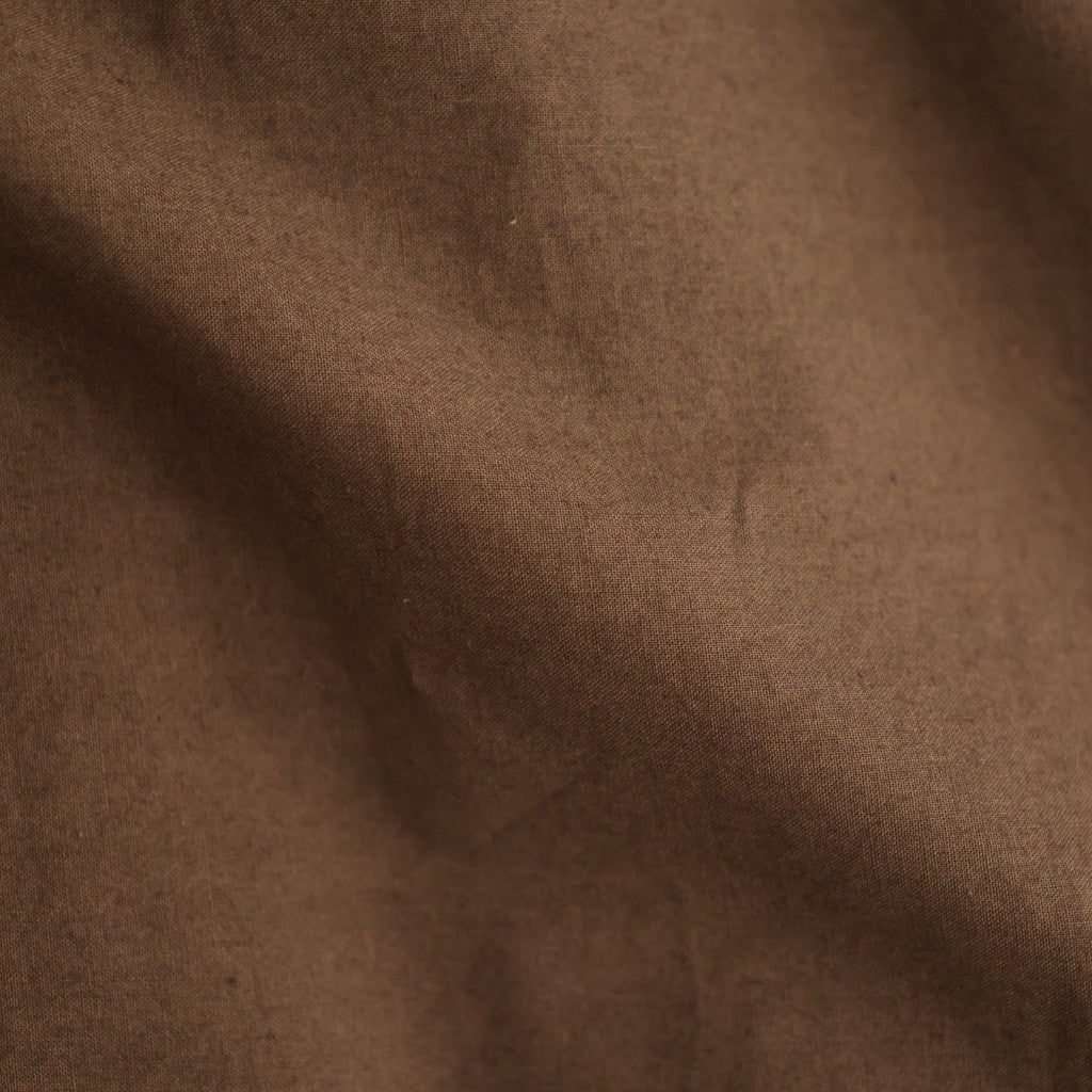 40s COTTON POPLIN PLAIN REGULAR COLLAR SHIRT WITH GATHER #8600 BROWN [NSL26522]