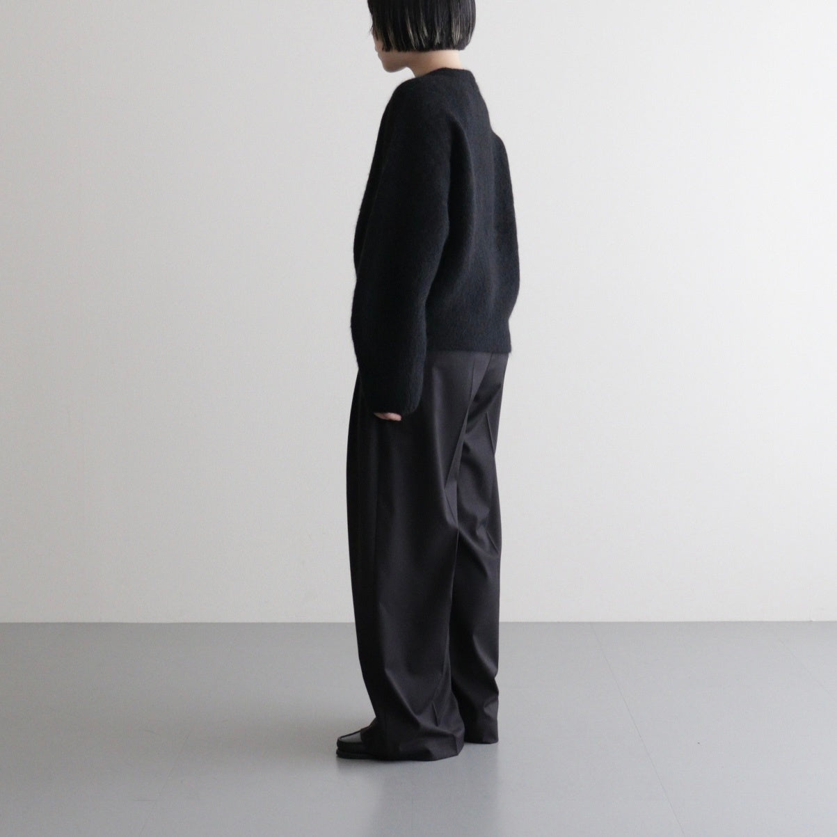 stretch superkid mohair crew-neck P/O #black [WVFL-UW114]