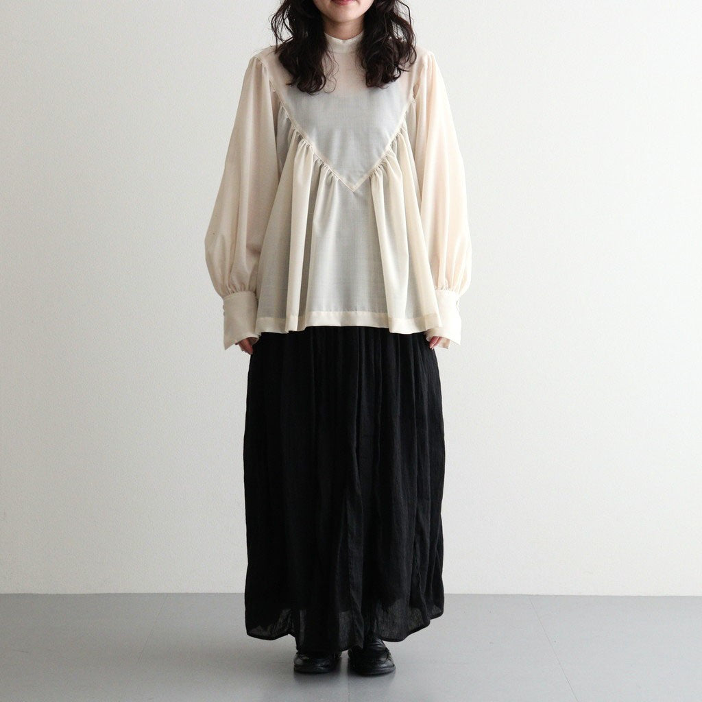 輝かしい影 Stand collar blouse #écru [TLF-226-SH001-em]