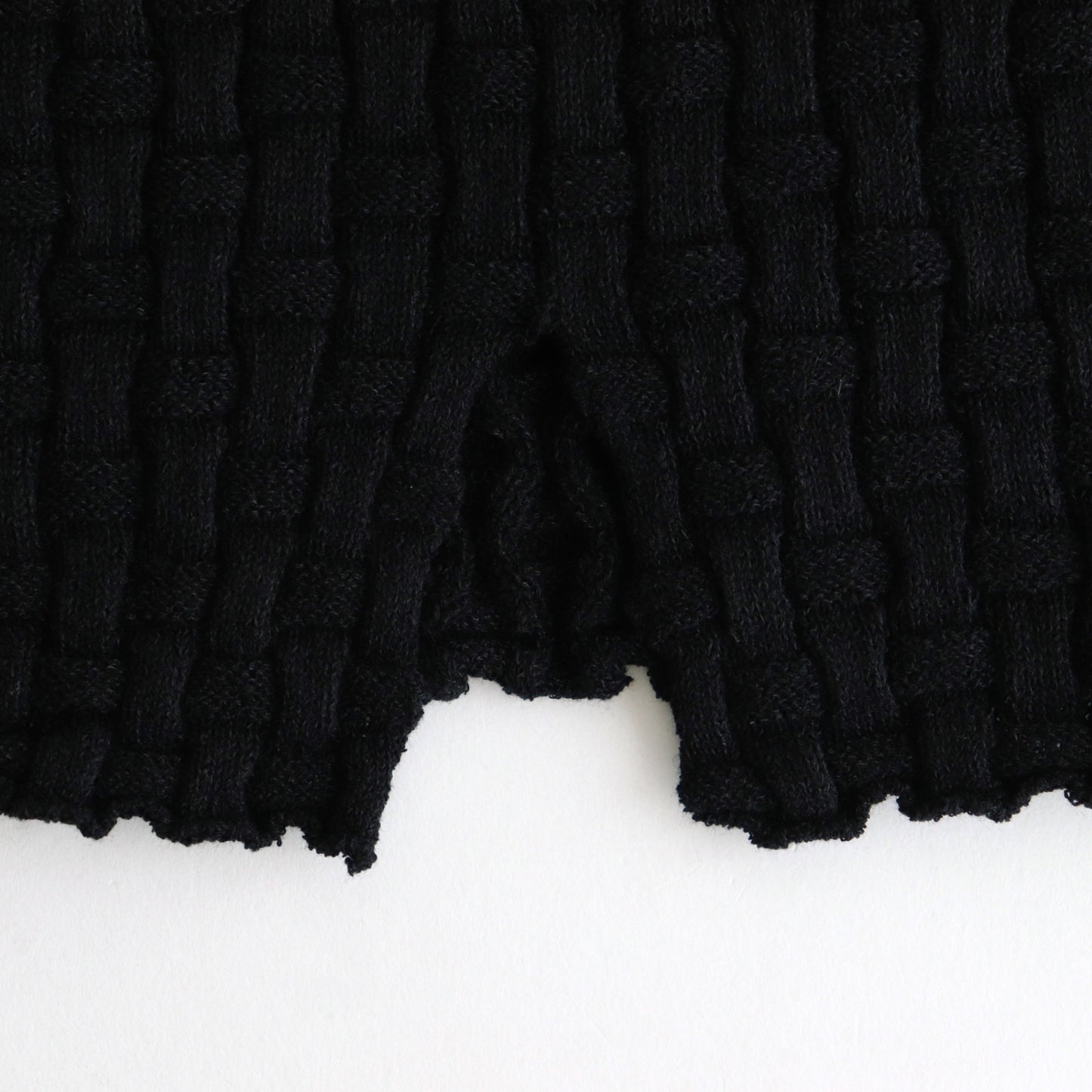 Cotton-boucle Basket Top #Black [oni050]