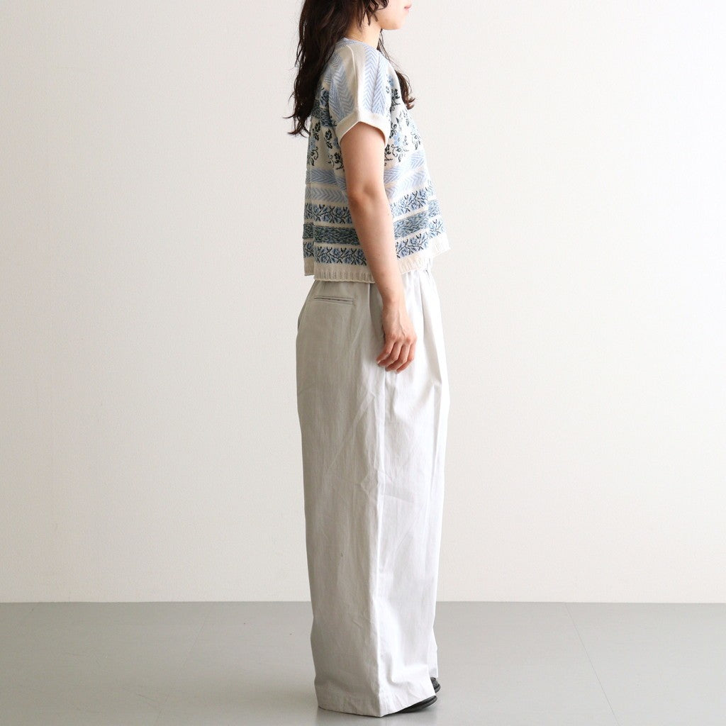 Flower Jacquard Knit Blouse #Off white [261807]
