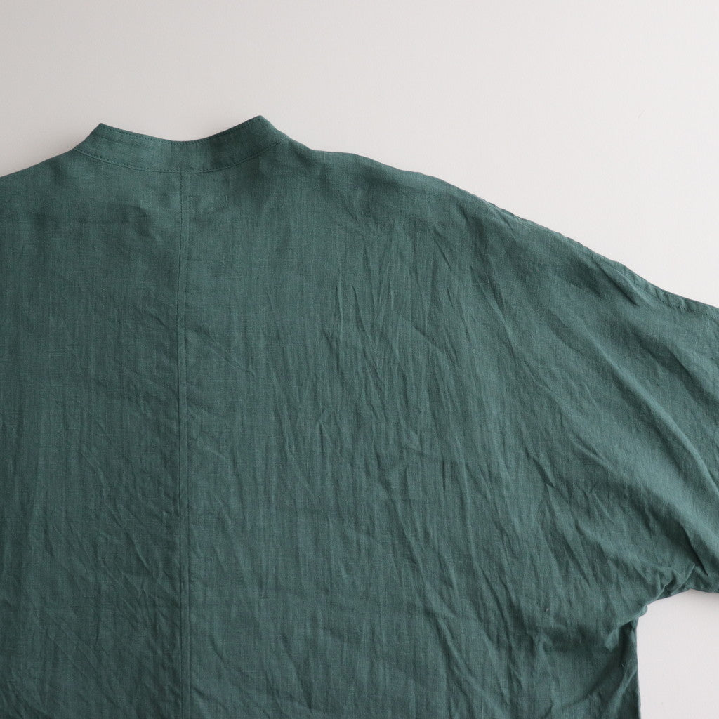 French linen shirt #green [US242SH024]