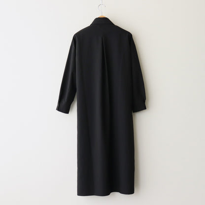 Wool linen like long shirt #Black [1479-007]