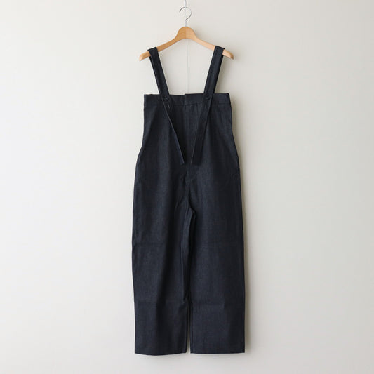 Straight line denim salopette #Indigo [1479-002]