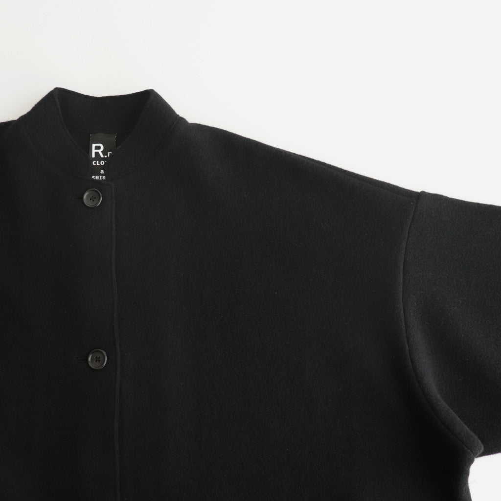 WOOL FELT KNIT OVERSIZE COAT #BLACK [no.6455]