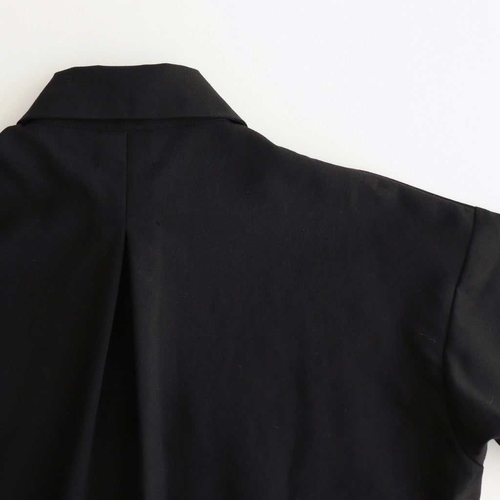 Wool linen like long shirt #Black [1479-007]