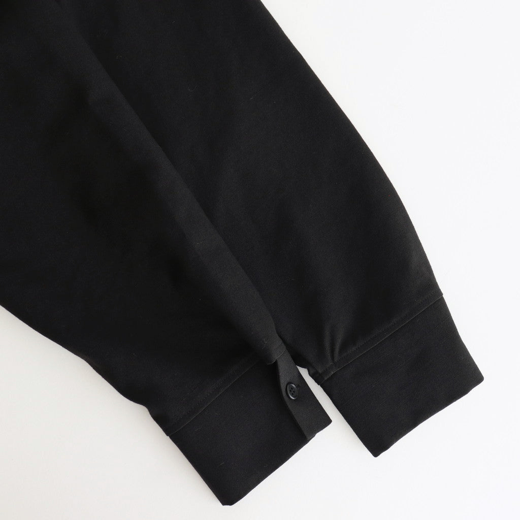 Wool linen like long shirt #Black [1479-007]