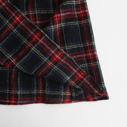 WOOL TARTAN CHECK STRING SKIRT #BLACK STEWART [no.6534]