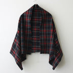 WOOL TARTAN CHECK BLANKET #BLACK STEWART [no.6540]