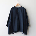 明滅する秋 rectangle blouse #navy brown [TLF-124-sh005-gp]