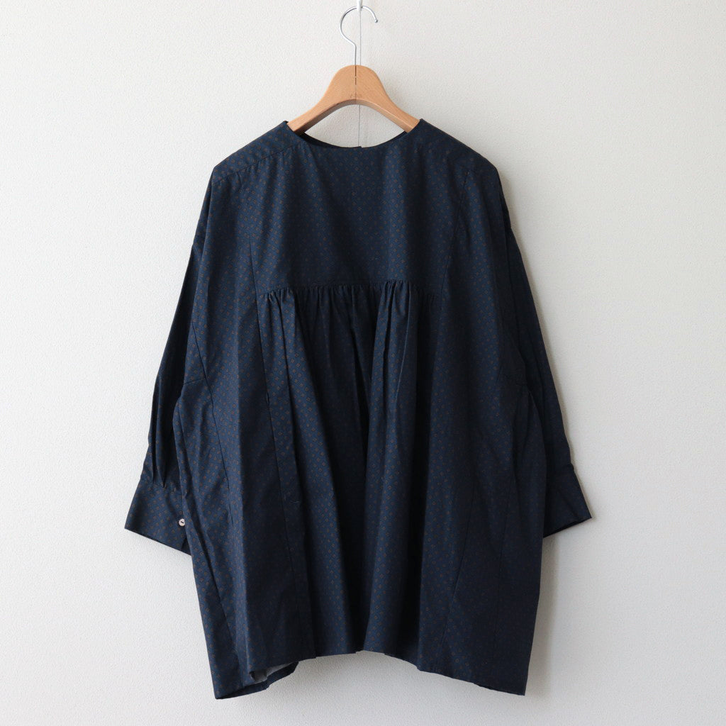 明滅する秋 rectangle blouse #navy brown [TLF-124-sh005-gp]