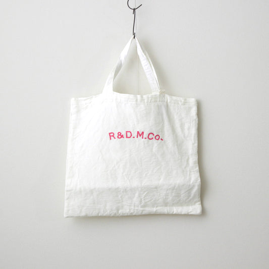 R&D.M.Co- EMBROIDERY TOTE BAG #WHITE × PINK [no.6558]
