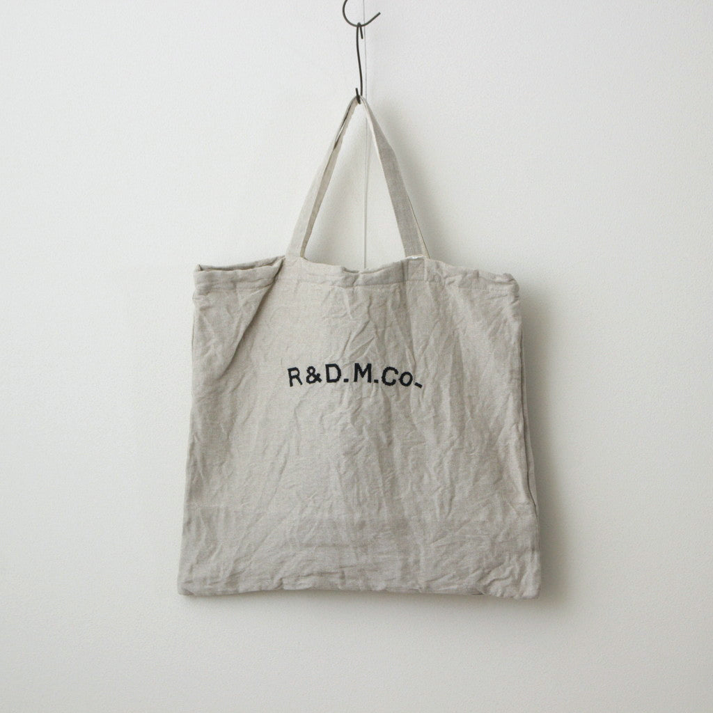 R&D.M.Co- EMBROIDERY TOTE BAG #BEIGE × BLACK [no.6558]